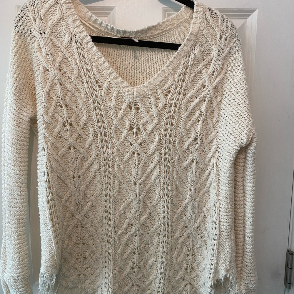 Free People cream sweater.  Small.